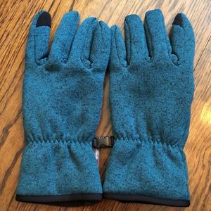 EDDIE BAUER Men’s Knit Touch Finger Turquoise Winter Gloves Size Large XL